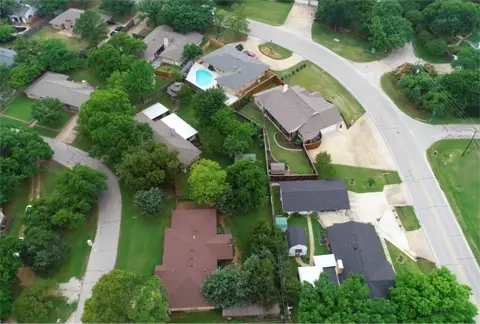 Aerial view of a home captured by drone